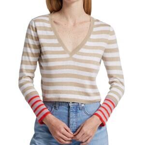 Veronica Beard Florrie Striped Knit Pullover Size Large